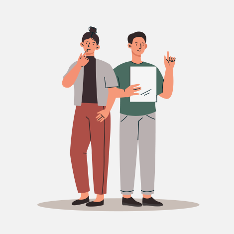 Symbolbild Illustration Personen, die Hilfe suchen