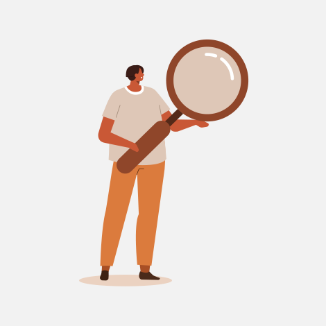 Symbolbild Illustration Lupe